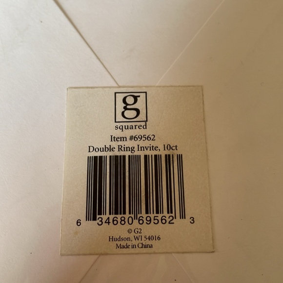 G Squared Write-In Invitations-Double Ring Invite-10 ct. per Pack w/ Envelopes - Picture 3 of 4
